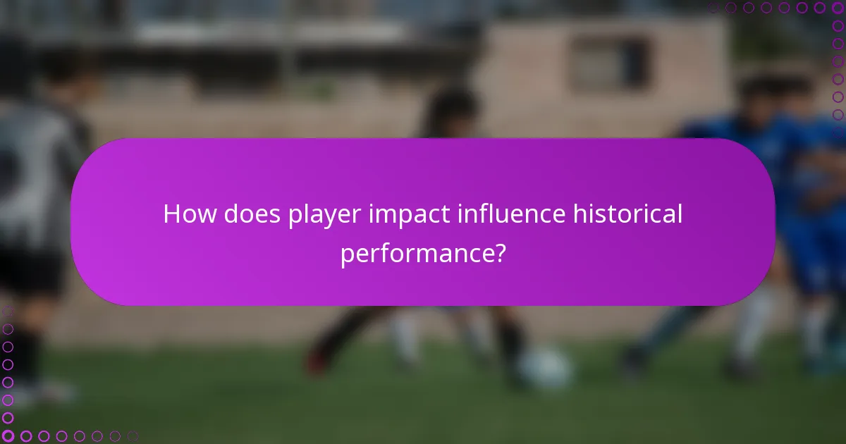 How does player impact influence historical performance?