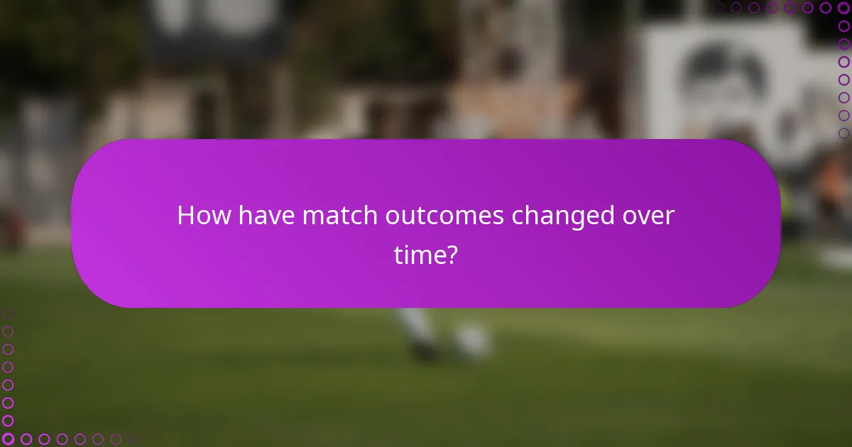 How have match outcomes changed over time?