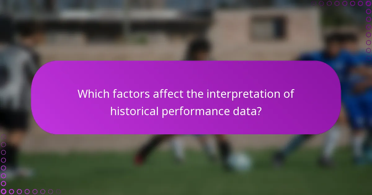 Which factors affect the interpretation of historical performance data?